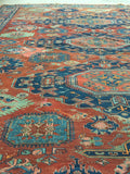 7'9 x 8'7 Antique Soumak Flatweave Rug - Blue Parakeet Rugs