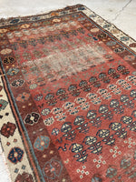 2'11 x 10'2 Antique worn & skinny wool runner #1982 / 3x10 Vintage runner - Blue Parakeet Rugs