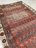 2'11 x 10'2 Antique worn & skinny wool runner #1982 / 3x10 Vintage runner - Blue Parakeet Rugs