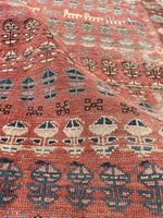 2'11 x 10'2 Antique worn & skinny wool runner #1982 / 3x10 Vintage runner - Blue Parakeet Rugs