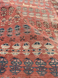 2'11 x 10'2 Antique worn & skinny wool runner #1982 / 3x10 Vintage runner - Blue Parakeet Rugs