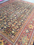 10'1 x 13'9 antique Persian Sultanabad Mahal - Blue Parakeet Rugs