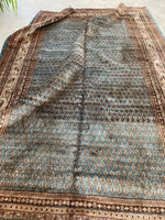 6'9 x 10'7 Vintage plush & blue rug #1977ML / 7x11 Vintage rug - Blue Parakeet Rugs