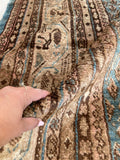 6'9 x 10'7 Vintage plush & blue rug #1977ML / 7x11 Vintage rug - Blue Parakeet Rugs