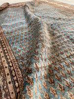6'9 x 10'7 Vintage plush & blue rug #1977ML / 7x11 Vintage rug - Blue Parakeet Rugs