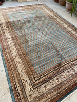 6'9 x 10'7 Vintage plush & blue rug #1977ML / 7x11 Vintage rug - Blue Parakeet Rugs