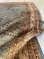 6'9 x 10'7 Vintage plush & blue rug #1977ML / 7x11 Vintage rug - Blue Parakeet Rugs