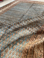 6'9 x 10'7 Vintage plush & blue rug #1977ML / 7x11 Vintage rug - Blue Parakeet Rugs
