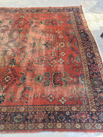 7'9 x 10'9 Love worn antique Persian Mahal Rug (#790) - Blue Parakeet Rugs