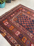 5'8 x 10' Antique Persian Shiraz rug #2329 - Blue Parakeet Rugs