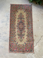 2x4 Antique Persian Kerman Rug #2684 - Blue Parakeet Rugs