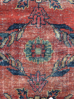 7'9 x 10'9 Love worn antique Persian Mahal Rug (#790) - Blue Parakeet Rugs