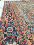 8'7 x 12'2 love worn antique Persian Mahal Rug (#624) - Blue Parakeet Rugs