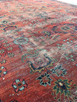 7'9 x 10'9 Love worn antique Persian Mahal Rug (#790) - Blue Parakeet Rugs