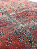 7'9 x 10'9 Love worn antique Persian Mahal Rug (#790) - Blue Parakeet Rugs