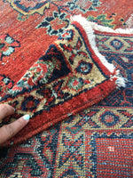 7'9 x 10'9 Love worn antique Persian Mahal Rug (#790) - Blue Parakeet Rugs