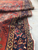 7'9 x 10'9 Love worn antique Persian Mahal Rug (#790) - Blue Parakeet Rugs