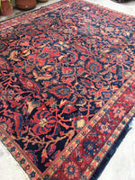8'9 x 10'6 antique Persian Sultanabad Mahal (#616) - Blue Parakeet Rugs