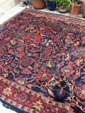 8'9 x 10'6 antique Persian Sultanabad Mahal (#616) - Blue Parakeet Rugs
