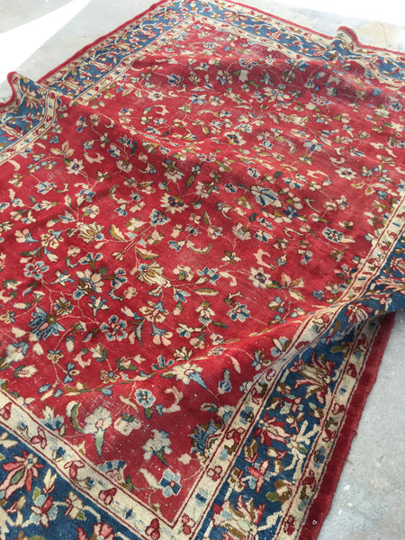 6 x 8'2 Antique 1920s Kerman rug (#791) - Blue Parakeet Rugs