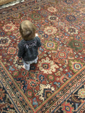 9' x 11'8 Antique Persian Mahal Rug - Blue Parakeet Rugs