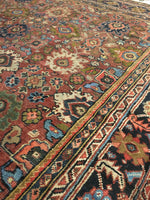 9' x 11'8 Antique Persian Mahal Rug - Blue Parakeet Rugs