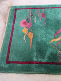 2x4 antique Chinese Art Deco Rug (#793) - Blue Parakeet Rugs