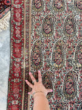 4'1 x 5'10 Antique Persian Senneh rug #2588 / 4x6 Vintage rug - Blue Parakeet Rugs