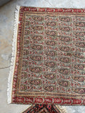 4'1 x 5'10 Antique Persian Senneh rug #2588 / 4x6 Vintage rug - Blue Parakeet Rugs