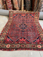 5 x 6'5 Antique Persian Kurdish Rug #2687 - Blue Parakeet Rugs
