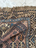 5'10 x 8'7 Antique Soumak rug (#930) - Blue Parakeet Rugs