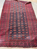 4’3 X 7’ Antique Turkoman Rug #1831 / Small vintage rug / 4x7 Vintage Rug - Blue Parakeet Rugs