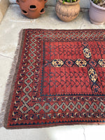 4’3 X 6’ Vintage Afghani Rug #1832 / Small Vintage Rug / 4x6 Vintage Rug - Blue Parakeet Rugs