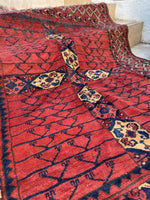4’3 X 6’ Vintage Afghani Rug #1832 / Small Vintage Rug / 4x6 Vintage Rug - Blue Parakeet Rugs
