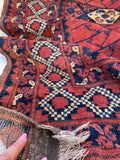 4’3 X 6’ Vintage Afghani Rug #1832 / Small Vintage Rug / 4x6 Vintage Rug - Blue Parakeet Rugs