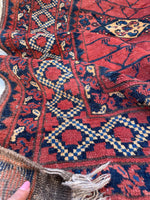 4’3 X 6’ Vintage Afghani Rug #1832 / Small Vintage Rug / 4x6 Vintage Rug - Blue Parakeet Rugs