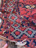 4’3 X 6’ Vintage Afghani Rug #1832 / Small Vintage Rug / 4x6 Vintage Rug - Blue Parakeet Rugs