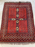 4’3 X 6’ Vintage Afghani Rug #1832 / Small Vintage Rug / 4x6 Vintage Rug - Blue Parakeet Rugs