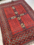 4’3 X 6’ Vintage Afghani Rug #1832 / Small Vintage Rug / 4x6 Vintage Rug - Blue Parakeet Rugs