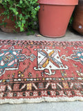 2' x 3' Gharajeh Heriz scatter rug (#796) - Blue Parakeet Rugs