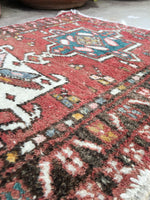 2' x 3' Gharajeh Heriz scatter rug (#796) - Blue Parakeet Rugs