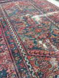 3'4 x 4'7 loveworn antique Hamadan rug (#627) - Blue Parakeet Rugs