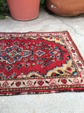 1'6 x 2'5 antique Persian rug mat (#797) - Blue Parakeet Rugs