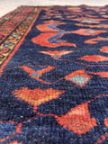 3'3 x 3'7 Antique Persian Lilihan scatter rug #1983 / 3x4 Vintage rug - Blue Parakeet Rugs