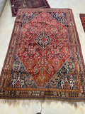 5’7 X 8’2 Antique tribal 1920s rug #1836 / Large Vintage Rug / 6x8 Vintage Rug - Blue Parakeet Rugs
