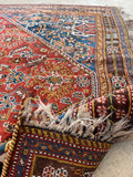 5’7 X 8’2 Antique tribal 1920s rug #1836 / Large Vintage Rug / 6x8 Vintage Rug - Blue Parakeet Rugs