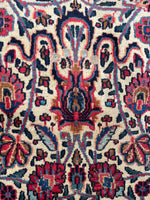 9 x 10 Antique Ivory ground Mashhad rug #1984 / 9x10 Vintage rug - Blue Parakeet Rugs