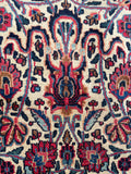 9 x 10 Antique Ivory ground Mashhad rug #1984 / 9x10 Vintage rug - Blue Parakeet Rugs