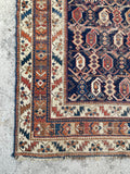 4' x 4'10 Antique square Afshar rug #2163 / 4x5 Vintage Rug - Blue Parakeet Rugs