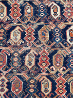 4' x 4'10 Antique square Afshar rug #2163 / 4x5 Vintage Rug - Blue Parakeet Rugs
